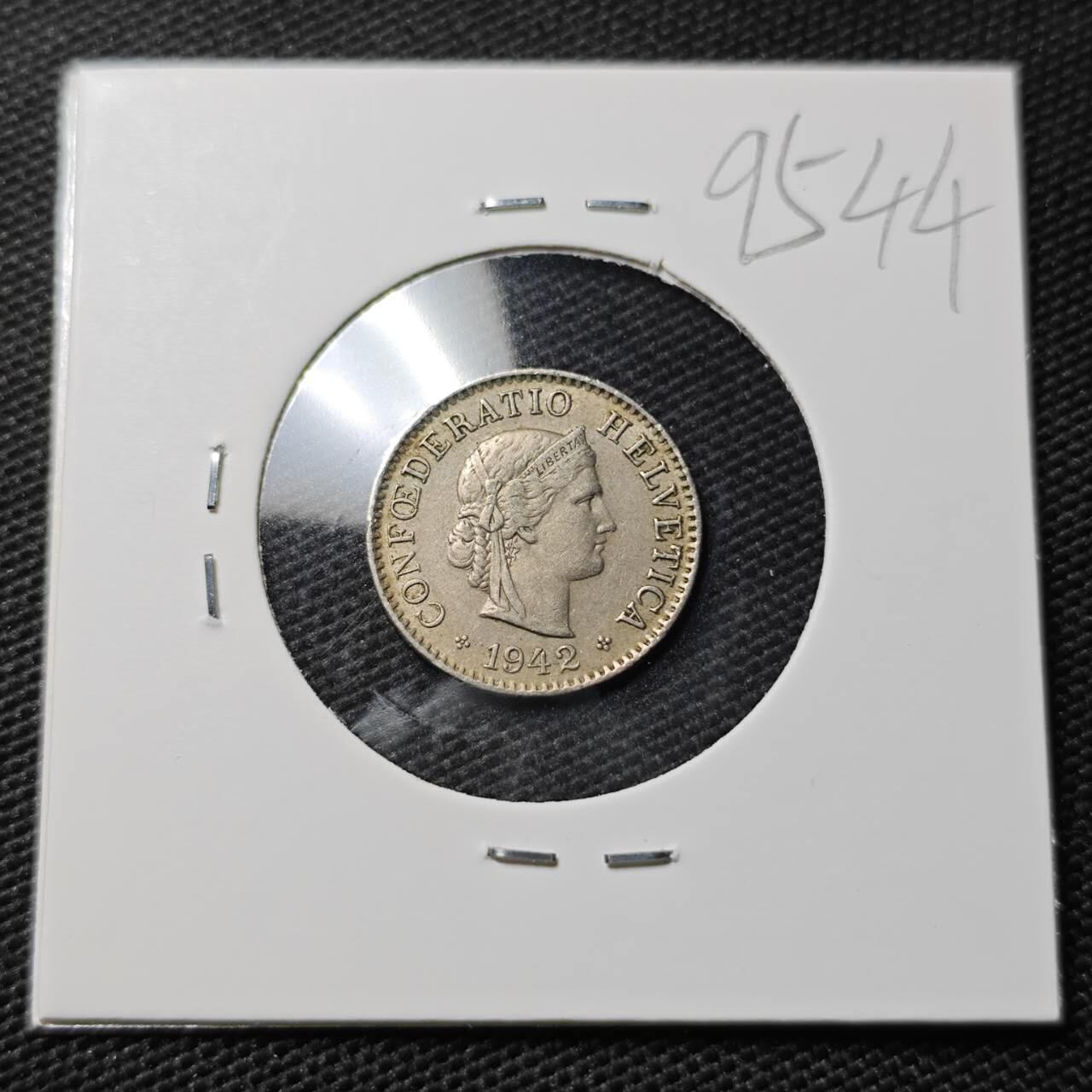 KK钱币收藏小铺  第395期  2月预留时间 周末发货 1942瑞士5分 