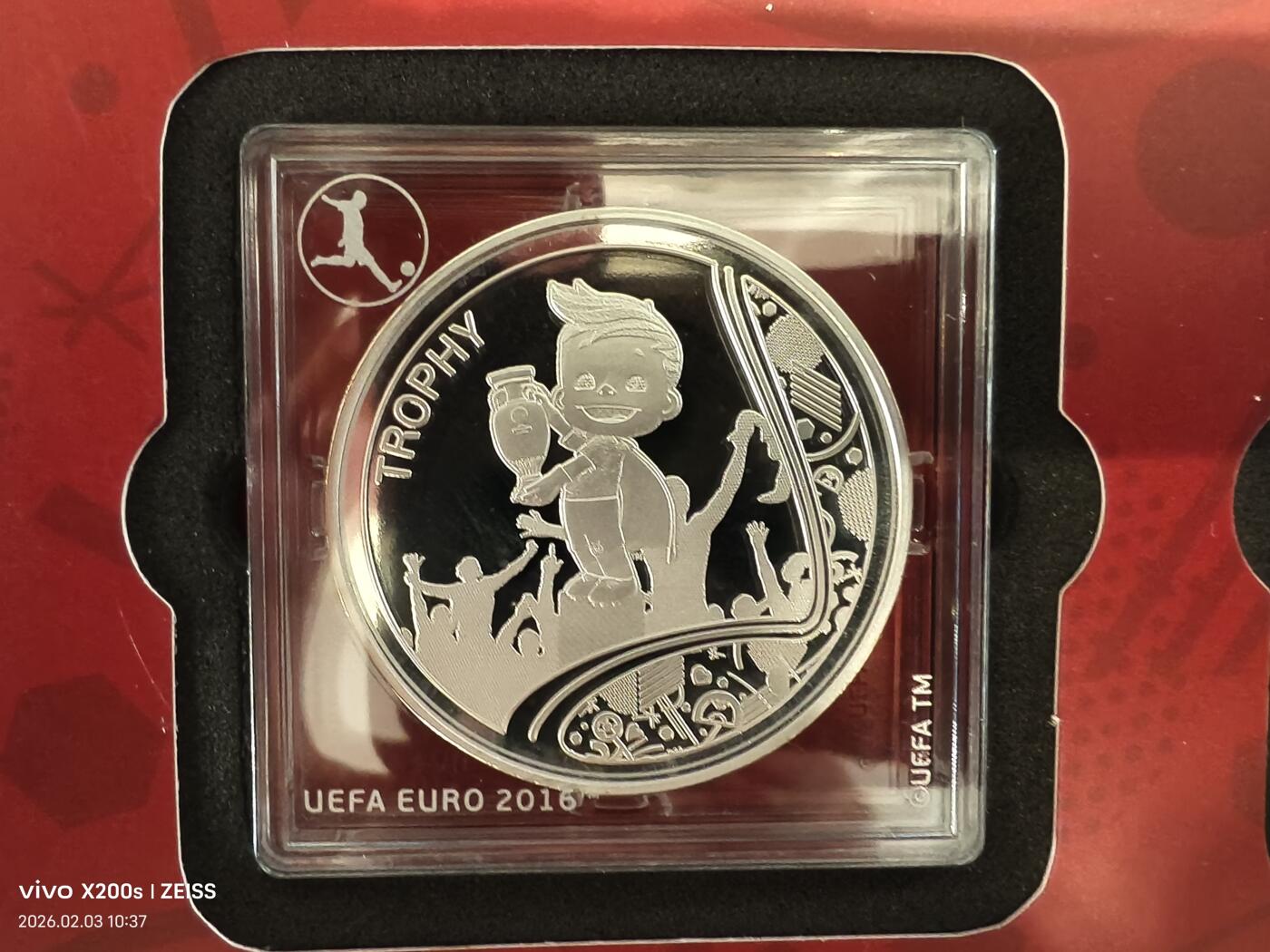 昊象达收藏银币拍卖第一场 2016欧洲杯官方铜镀银纪念章