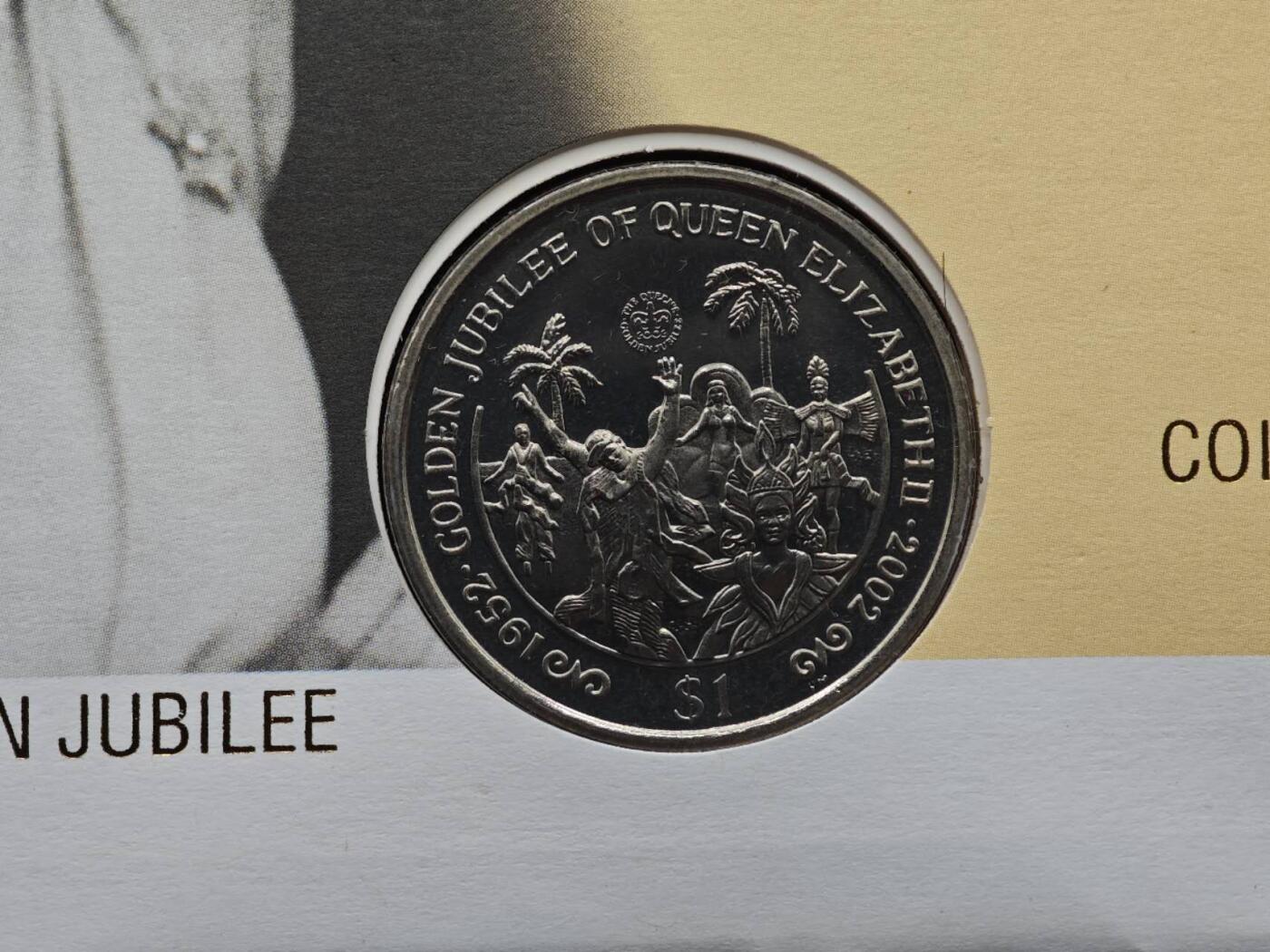  【淘币小摊】限时拍第八百七十拍   克朗币邮币封场    年前最后一场结束全部发出请更换最新收货地址不方便收货的请勿参拍或者顺丰到付 英属维尔京2002年女王登基金禧1元纪念币邮币封