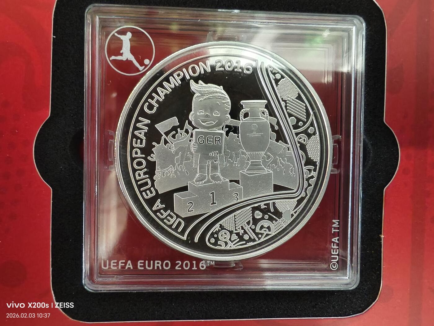 昊象达收藏银币拍卖第一场 2016欧洲杯官方铜镀银纪念章