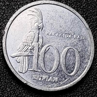 泉币菌-第182场- 精品福利场 - 印度尼西亚100卢比铝币 凤头鹦鹉 23mm