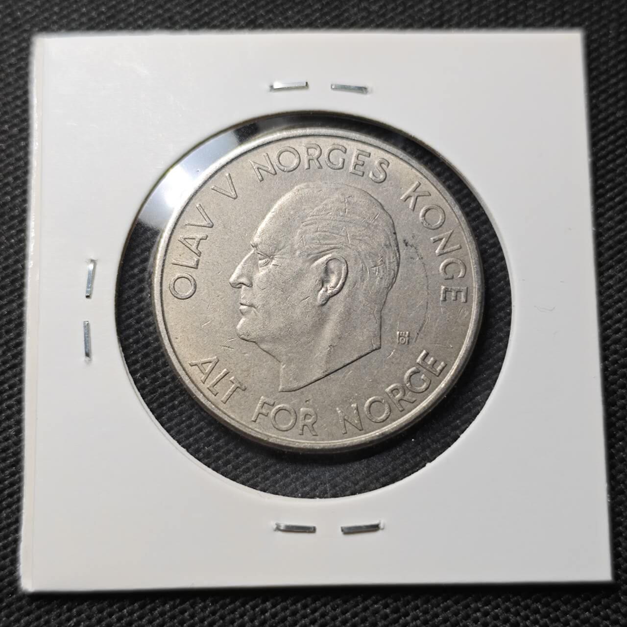 KK钱币收藏小铺  第395期  2月预留时间 周末发货 1964挪威5欧尔