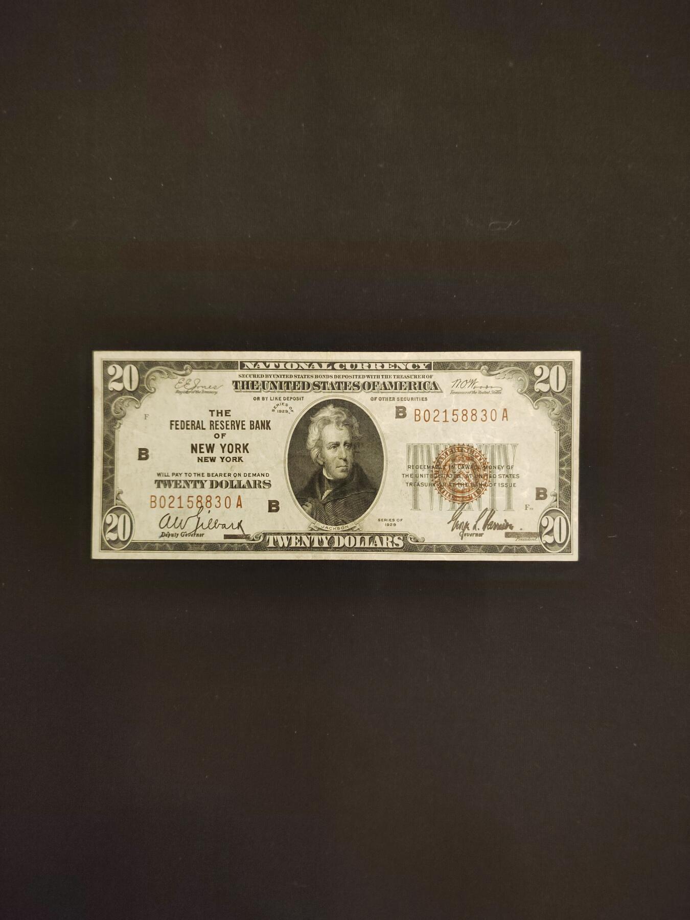 1929年20美元