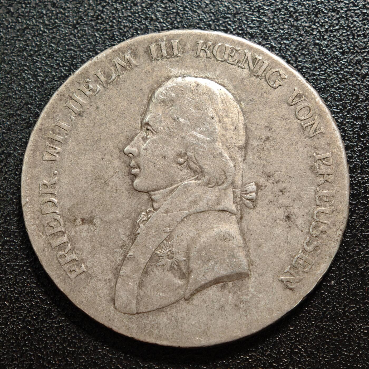 【德藏】世界币章拍卖第165期（拍品征集中~欢迎藏友联系） 1798年 德国普鲁士王国 腓特烈·威廉三世 1泰勒银币 直径约：37.3mm；重约：21.8g