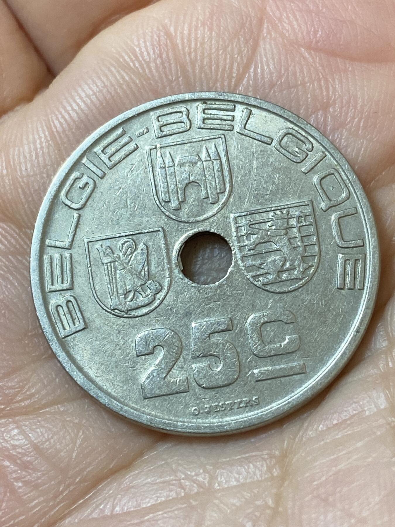 2026年第二十一场(总第一百九十场）外国好品散币场(免佣金) 比利时🇧🇪1938年25分(利奥波德三世时期，左荷语右法语版)