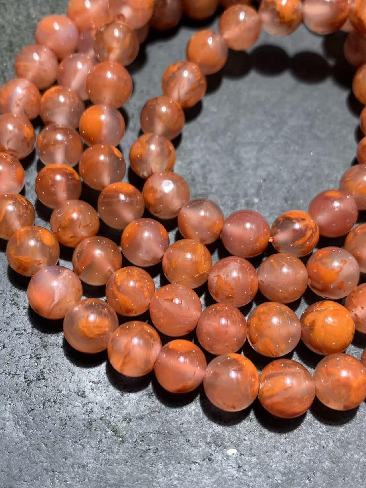 放福利！川料南红玛瑙荔枝冻飘火焰纹108手串一条！