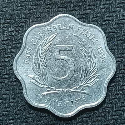 逸泉钱币2026B第十场世界钱币纪念币专场B1231-1615 - 1384东加勒比5分