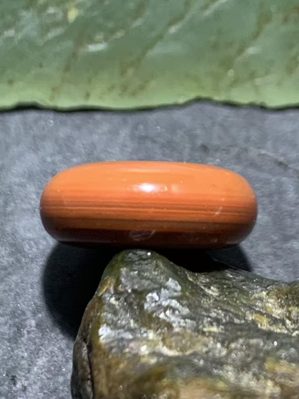 精美南红玛瑙柿子红面包圈小平安扣一个，