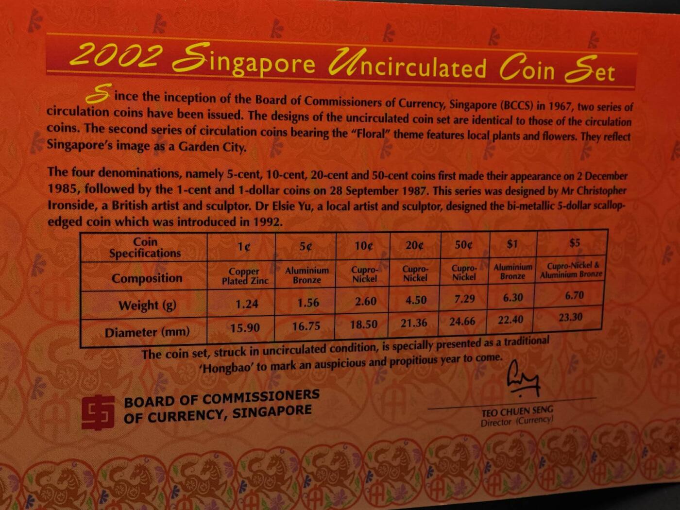 【淘币小摊】实时拍第八百七十拍   银币套币场    年前最后一场周一预留全部发出 本场无中意拍品可私信周日发货请更换最新收货地址不方便收货的请勿参拍或者顺丰到付 新加坡2002年马年生肖套币含5元稀少双色币