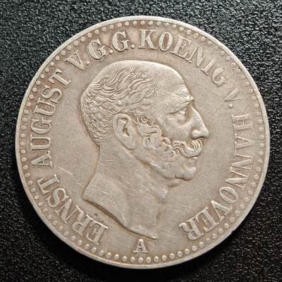 【德藏】世界币章拍卖第165期（拍品征集中~欢迎藏友联系） - 1842年 德国汉诺威王国 恩斯特·奥古斯特一世 1泰勒银币 直径约：34.6mm；重约：22.1g