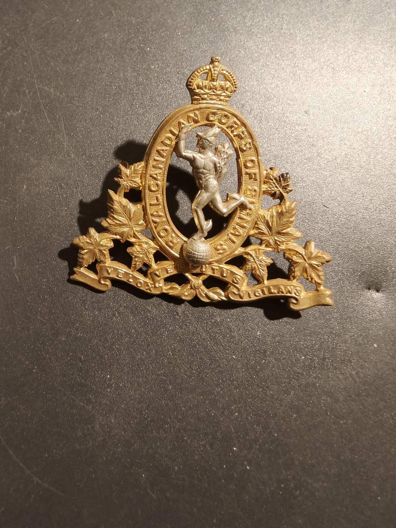 老王徽章第181期 英联邦加拿大皇家通信兵帽徽    一战时期