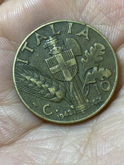 2026年第二十一场(总第一百九十场）外国好品散币场(免佣金) - 意大利王国1942年10分(维托里奥·埃马努埃莱三世第四套第二版，铝青铜材质版)