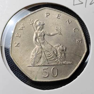 KK钱币收藏小铺  第395期  2月预留时间 周末发货 - 1977英国50便士 大50便士