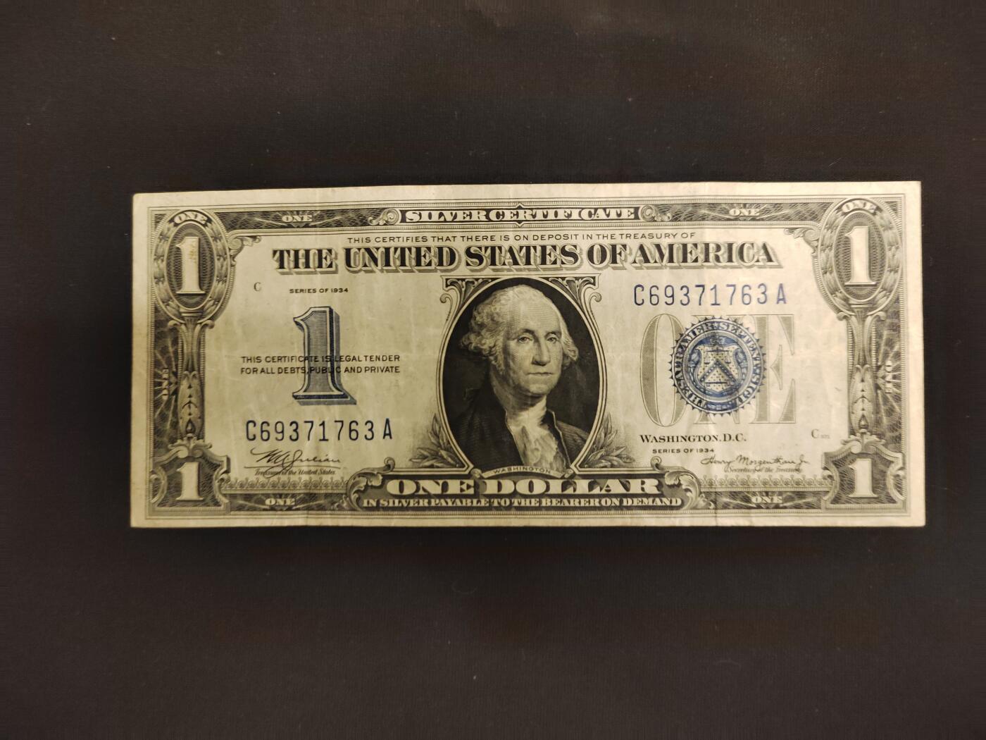 1934年1美元