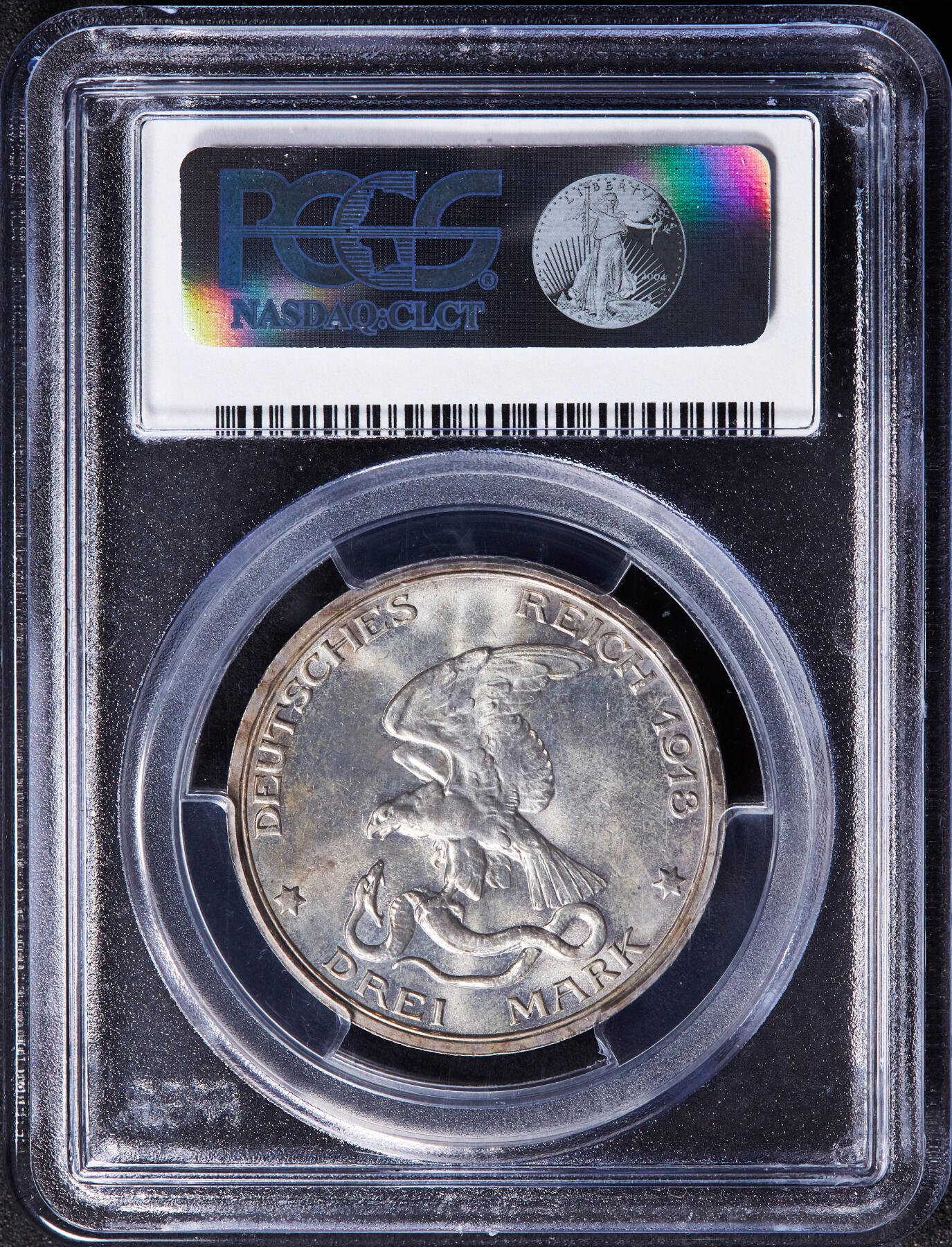 【俄甄集藏】马年新春第一拍 2026年(048)02-25星期三 晚 19:30 全场包邮 德国普鲁士1913年A版反法战争胜利百年3马克银币，PCGS MS64，转光品相