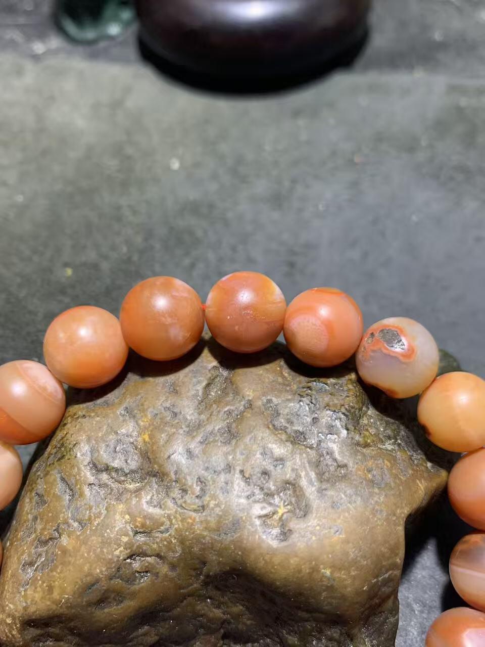 精美亚光原皮川料南红玛瑙单圈手串一条