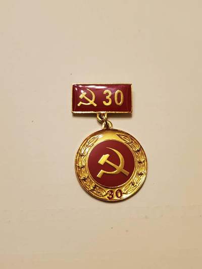 （450件拍品！制服徽章盛宴）罗岚⭐爱藏⭐年前甄选大拍场-店主清仓处理-分享拍场额外现金红包（实体经营） - 真-越南光荣在党三十年奖章 铜镀金 军工厂出品