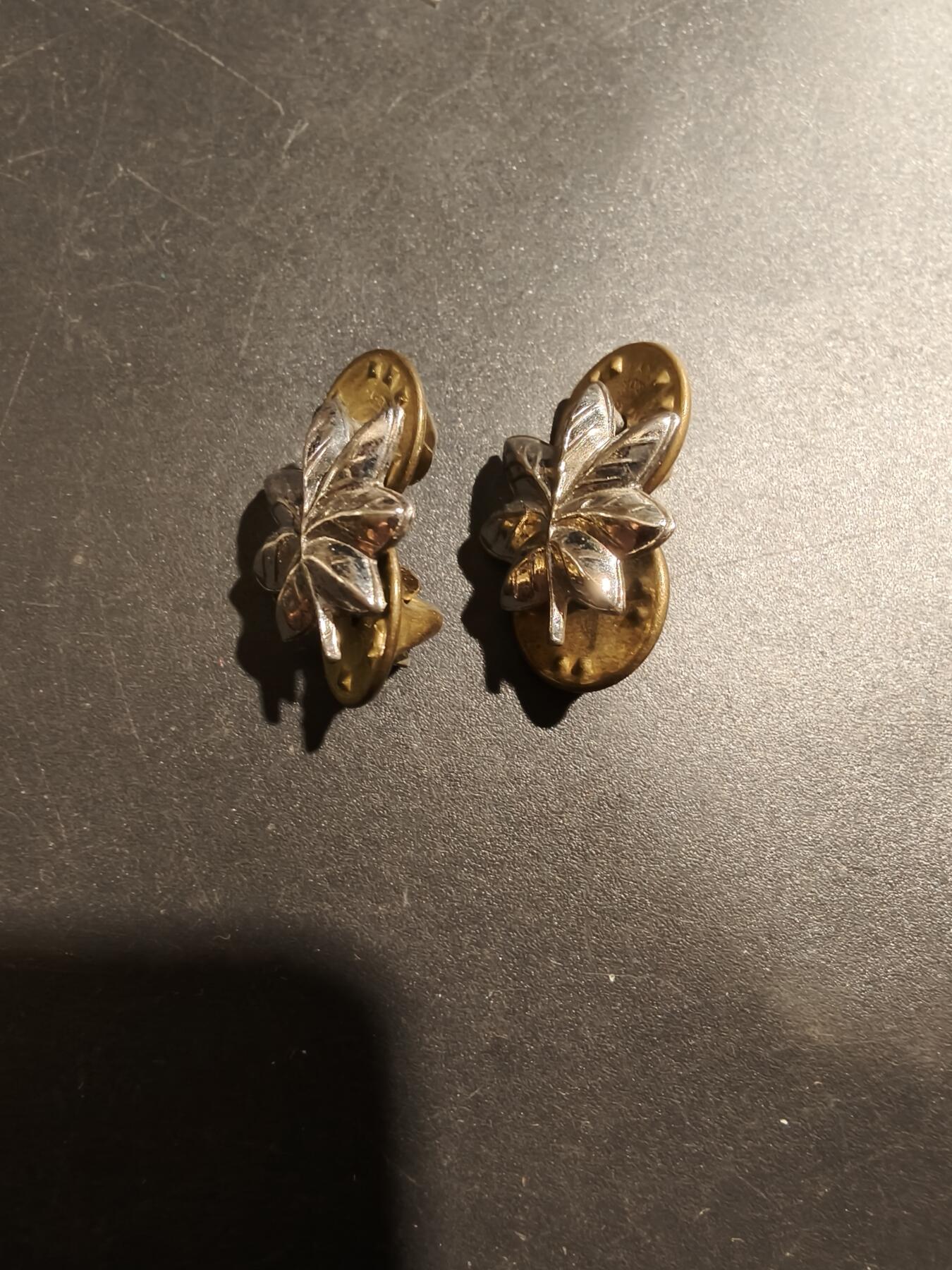 老王徽章第181期 美国海军陆战队中校金属军衔一组     925银    5g