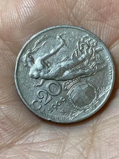 2026年第二十一场(总第一百九十场）外国好品散币场(免佣金) - 意大利王国1909年20分(维托里奥·埃马努埃莱三世第二套)