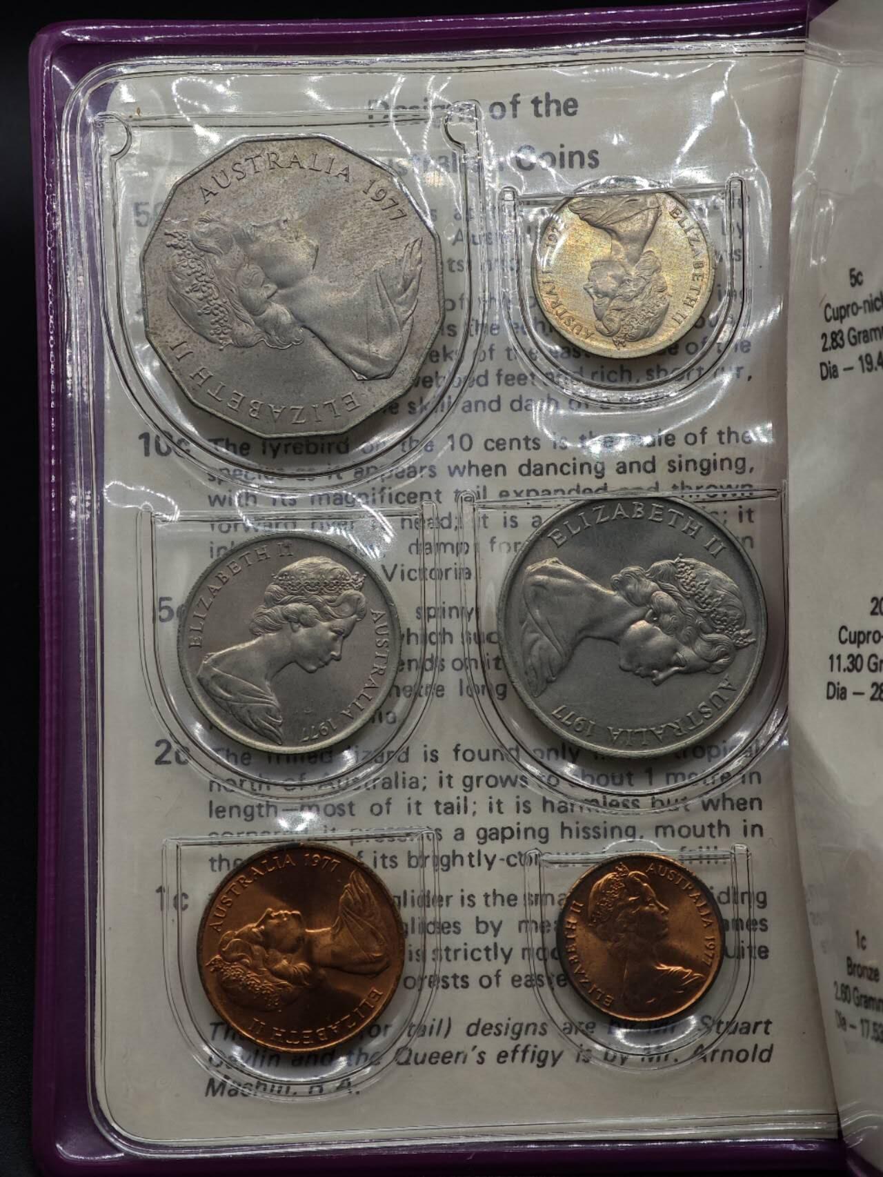 【淘币小摊】实时拍第八百七十拍   银币套币场    年前最后一场周一预留全部发出 本场无中意拍品可私信周日发货请更换最新收货地址不方便收货的请勿参拍或者顺丰到付 澳大利亚1977年套币