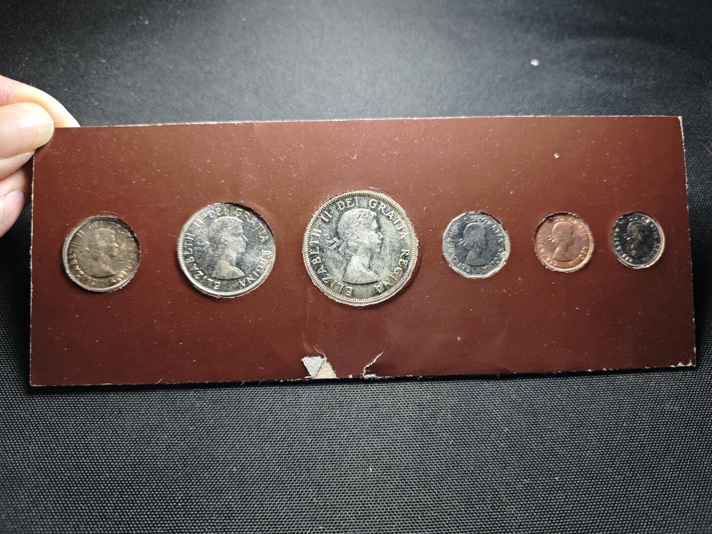 KK钱币收藏小铺  第400期  百期特拍（四拍之四）2月预留时间 周末发货  1960加拿大大小面值清年一套 含4枚银币