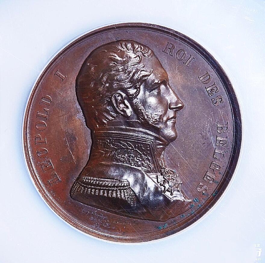 2月8日 🌏全球币章 珍品：1836年，比利时《布鲁塞尔-国家沙龙奖》纪念奖章大铜章，应为官方发行，布鲁塞尔皇家造币厂制造，NGC-UNC