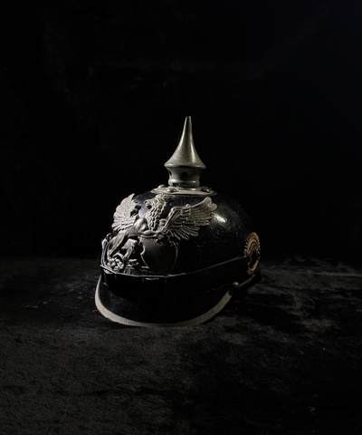 欢庆春节！戎马世界章牌大赏第111期春节大拍 - 巴登公国1915式尖顶盔，内部长轴约17cm，短轴约15cm