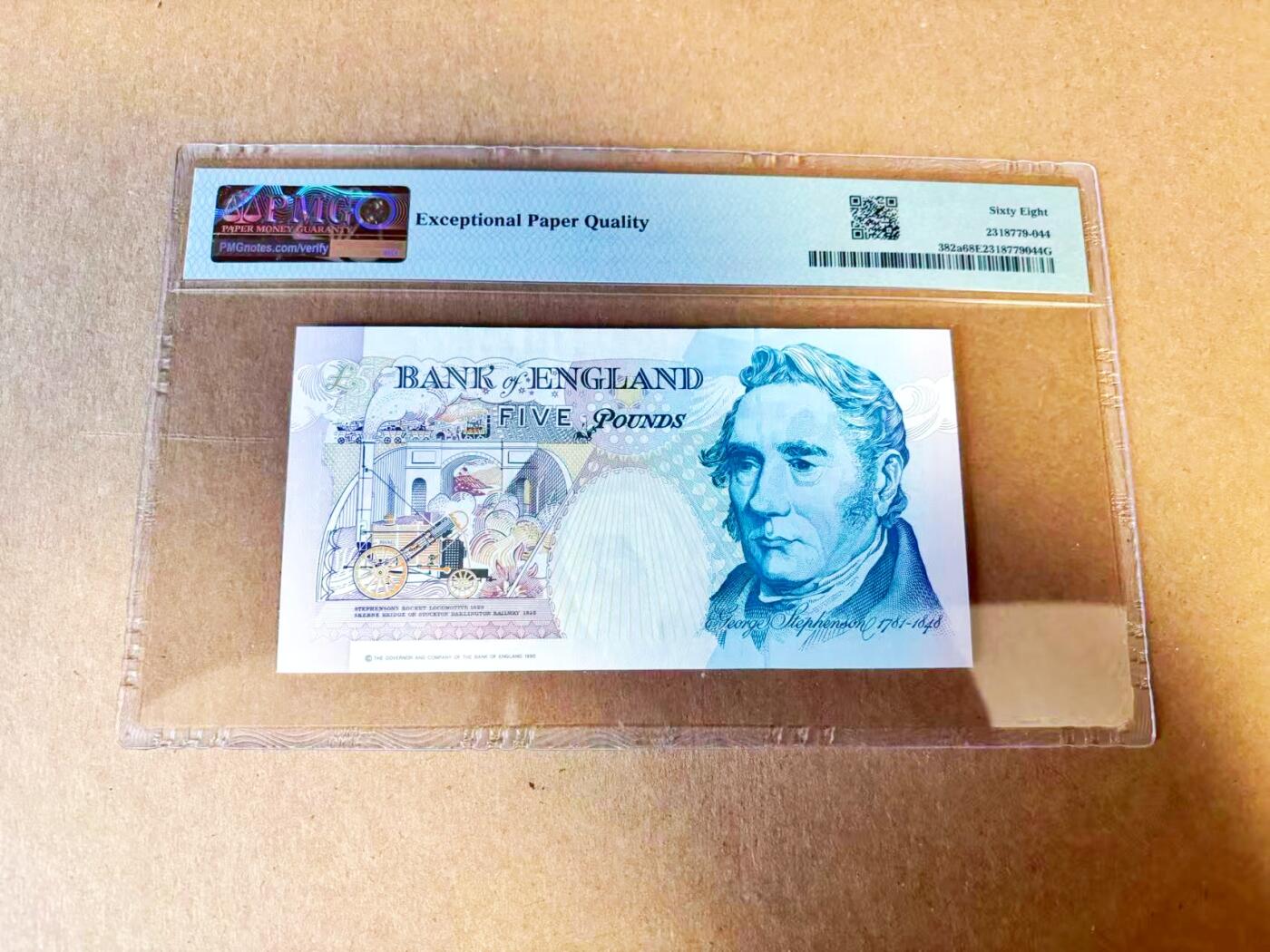【Blue Auction】世界纸币精拍第785期——18级TOP拍卖/信誉/品质/专业/高效💫 【无47】英国  1990年5镑  PMG68EPQ 高分