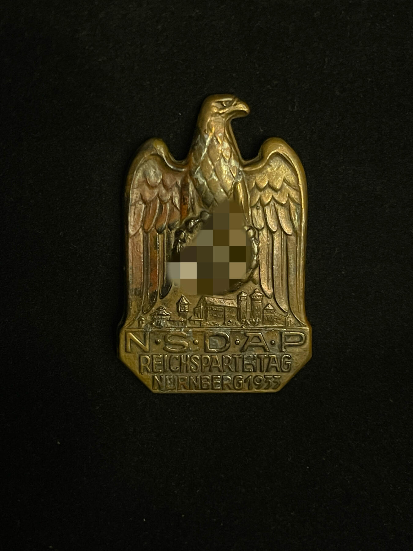 杂勋专场 NSDAP纽伦堡集会1933年纪念章，铜质，稀少