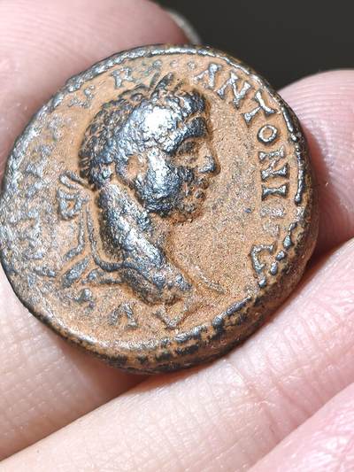 美品！罗马帝国- 埃拉伽巴路斯 城市自发行厚重大铜币 218-222年 东方地区使用 沙漠坑原包浆坑口 
