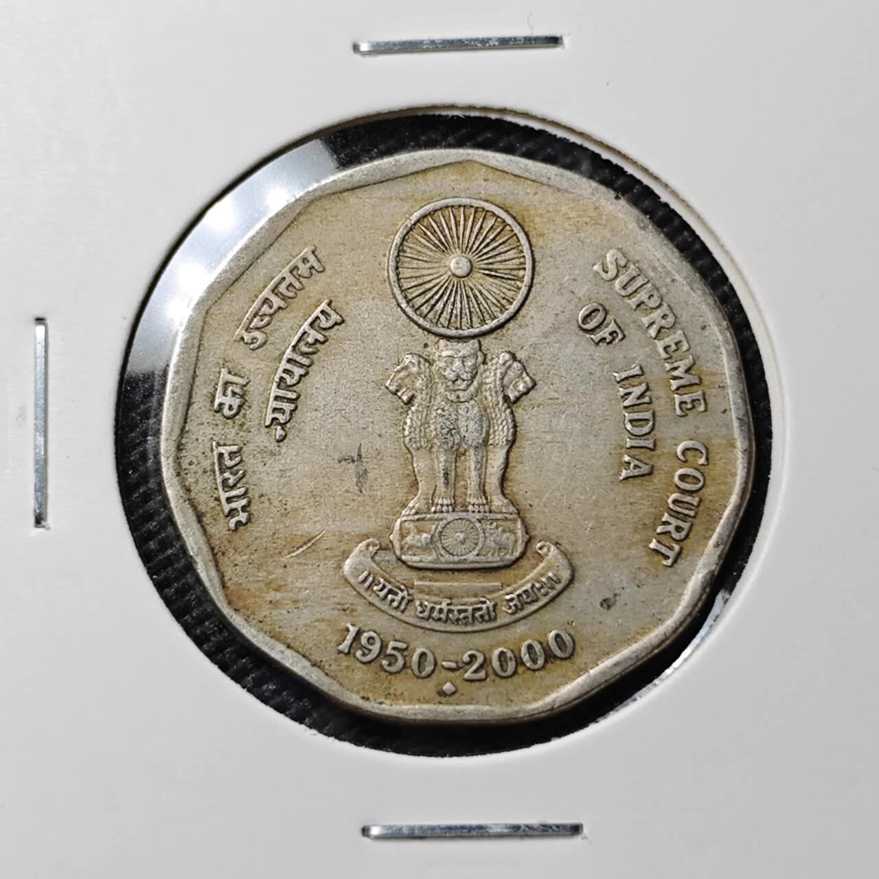 KK钱币收藏小铺  第395期  2月预留时间 周末发货 2000印度2卢比纪念币