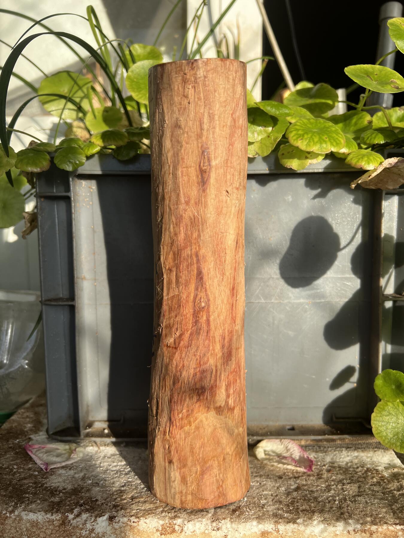 零元拍：NO.35-15海南黄花梨珠子把件料，外面白皮基本都去掉了，红肉打底花纹很漂亮。265/65/70MM