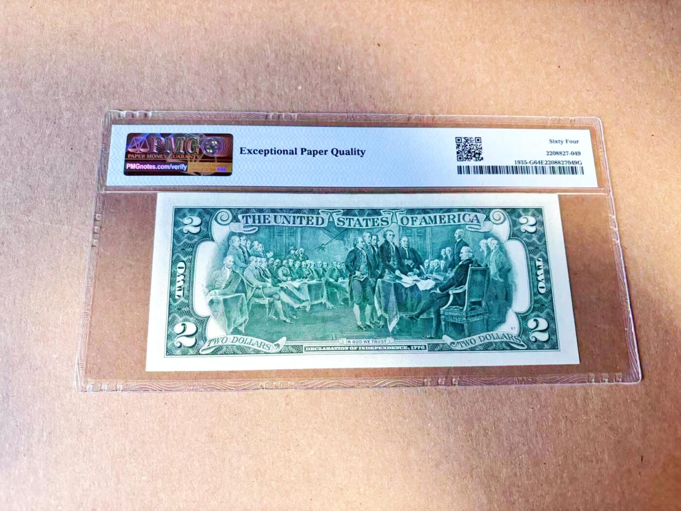 【Blue Auction】世界纸币精拍第785期——18级TOP拍卖/信誉/品质/专业/高效💫 【无47】美国 1976年2美金 PMG64EPQ 