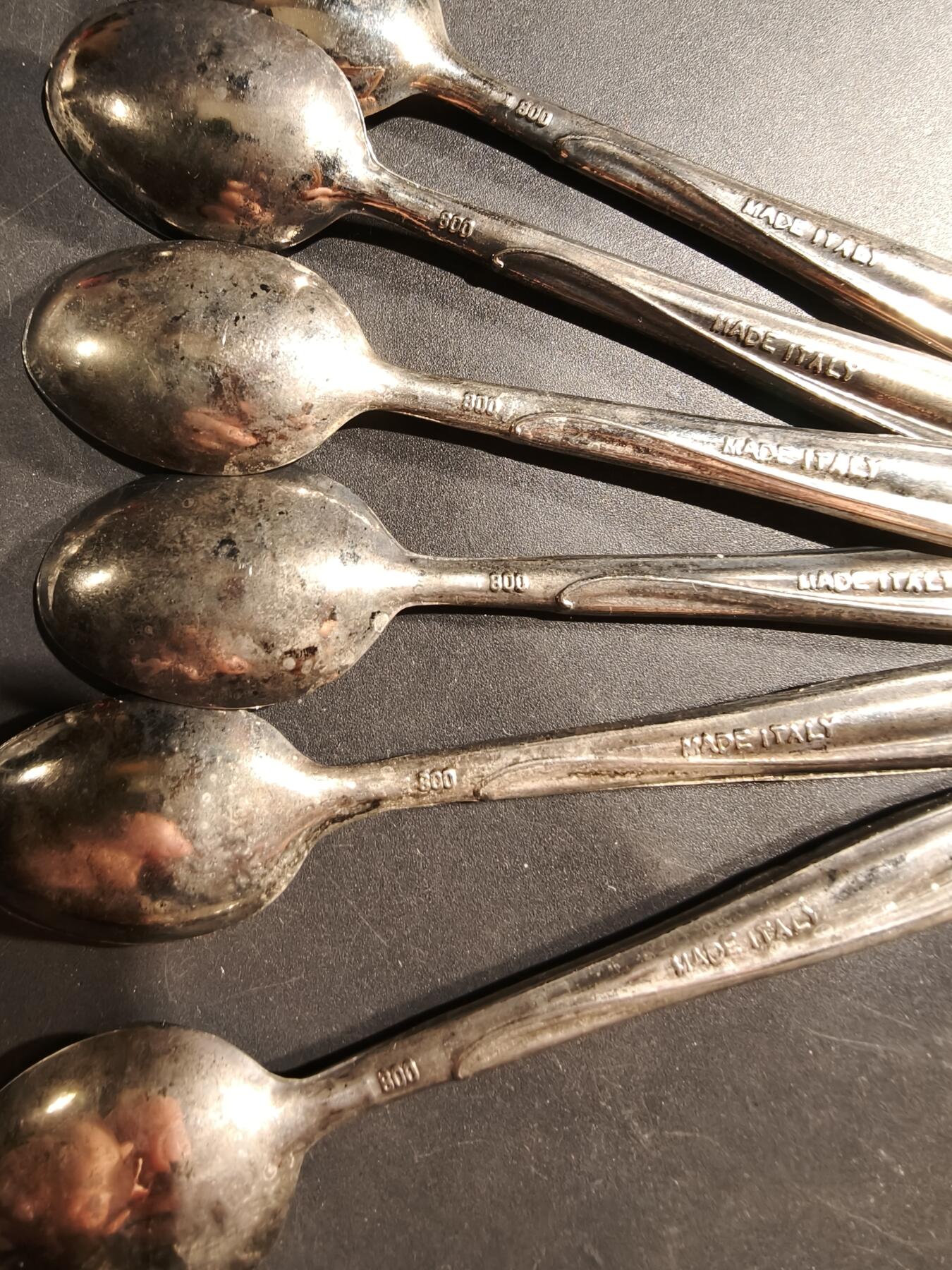 老王徽章第181期 意大利银勺一套6枚    800银    82.2g