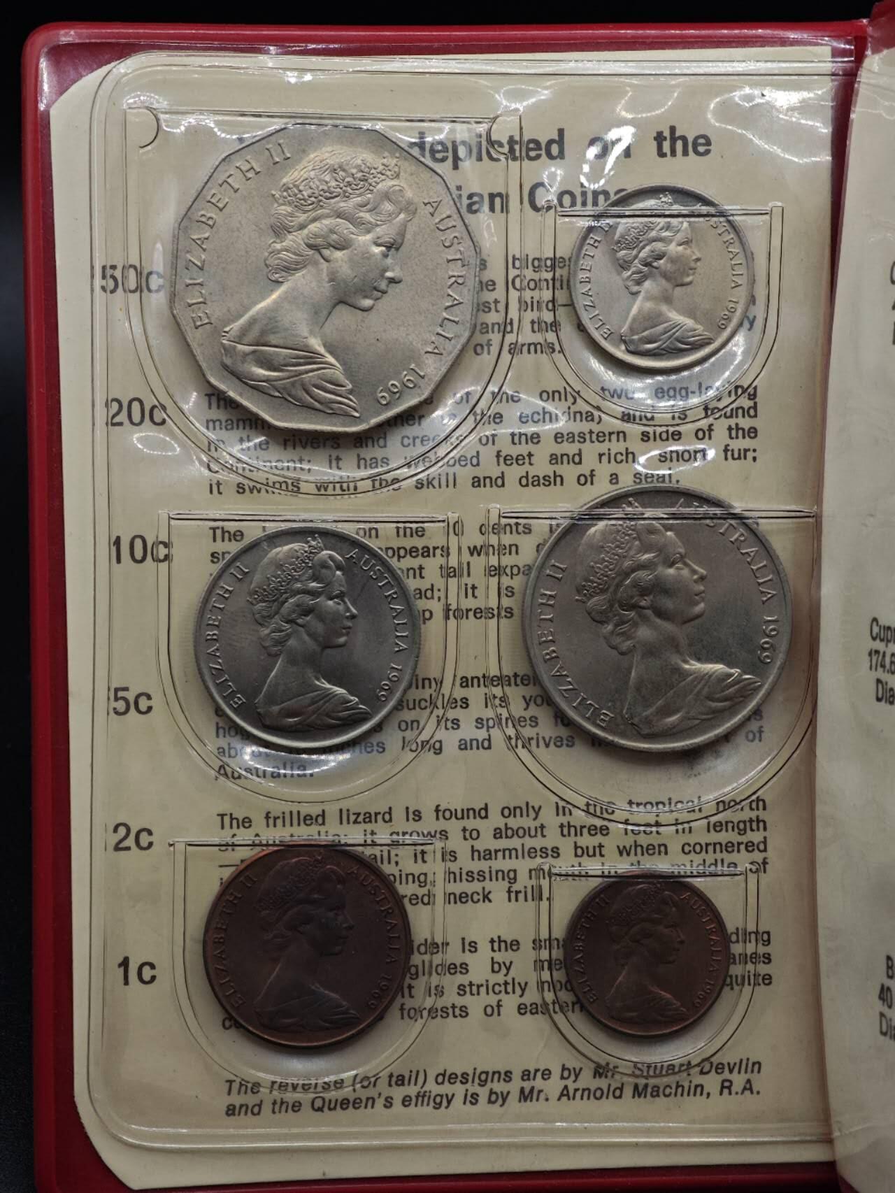 【淘币小摊】实时拍第八百七十拍   银币套币场    年前最后一场周一预留全部发出 本场无中意拍品可私信周日发货请更换最新收货地址不方便收货的请勿参拍或者顺丰到付 澳大利亚1969年套币