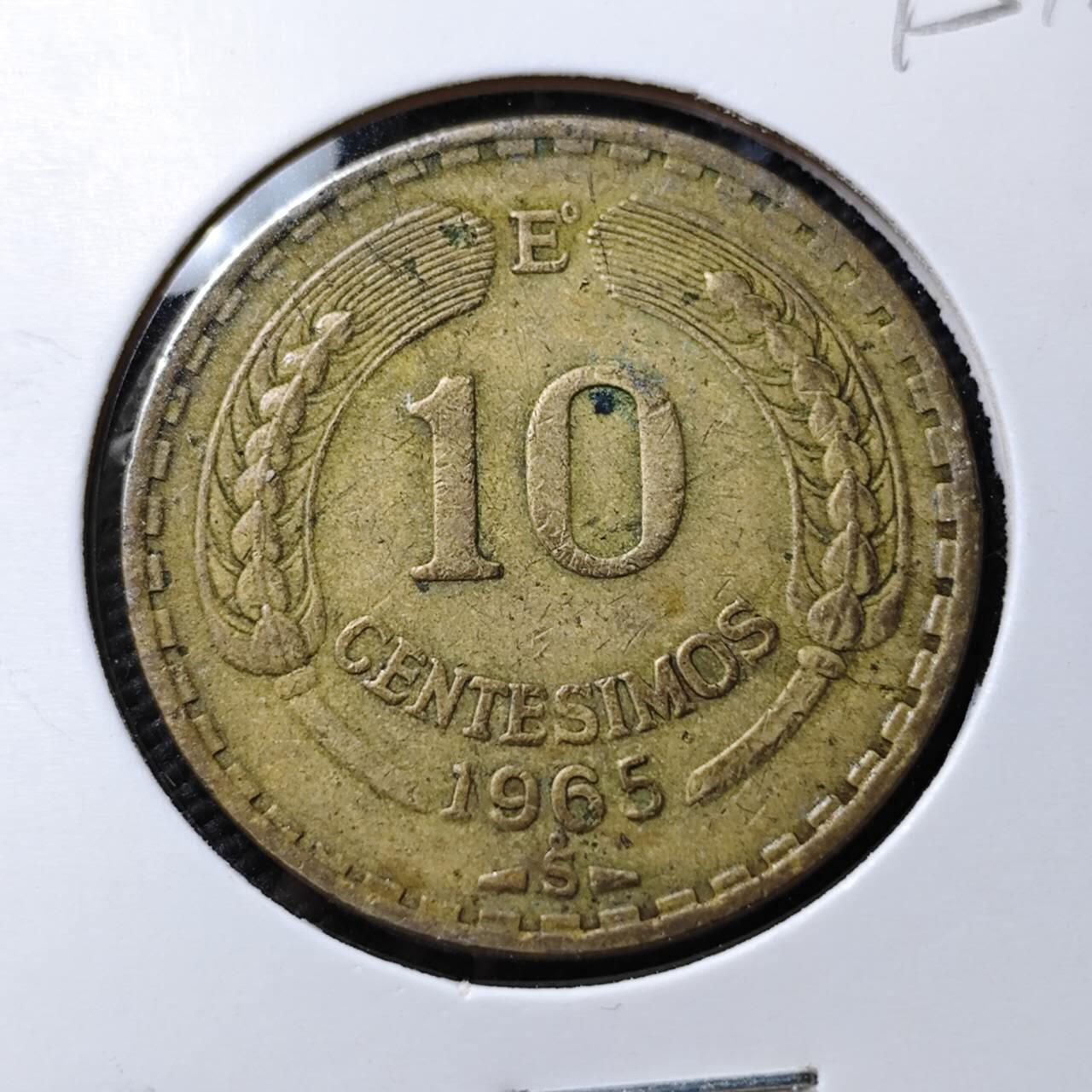 KK钱币收藏小铺  第395期  2月预留时间 周末发货 1965智利10分 