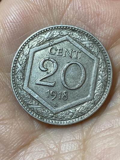 2026年第二十一场(总第一百九十场）外国好品散币场(免佣金) - 意大利王国1918年20分(维托里奥·埃马努埃莱三世第三套，首发年仅发行3年)