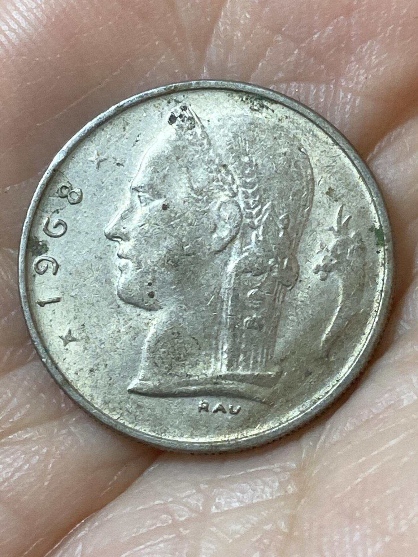 2026年第二十一场(总第一百九十场）外国好品散币场(免佣金) 比利时🇧🇪1968年1法郎(博杜安一世时期，法语版)