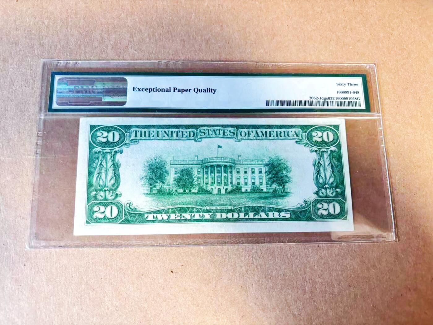 【Blue Auction】世界纸币精拍第785期——18级TOP拍卖/信誉/品质/专业/高效💫 【少见堪萨斯版】美国 1928B 20美金 PMG63EPQ 