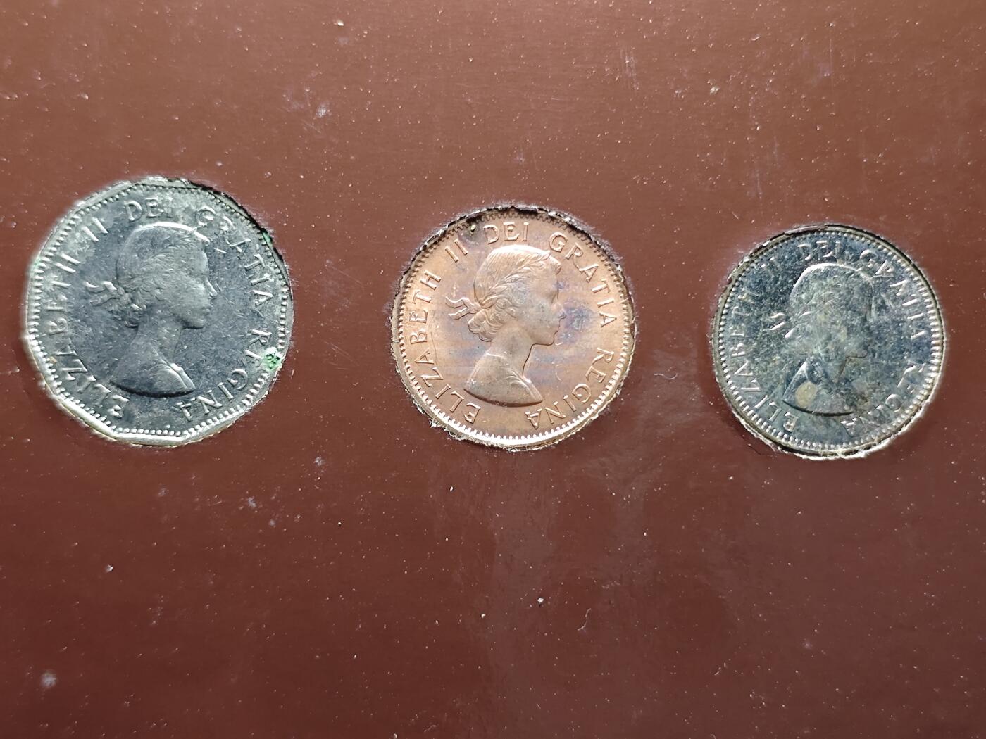 KK钱币收藏小铺  第400期  百期特拍（四拍之四）2月预留时间 周末发货  1960加拿大大小面值清年一套 含4枚银币