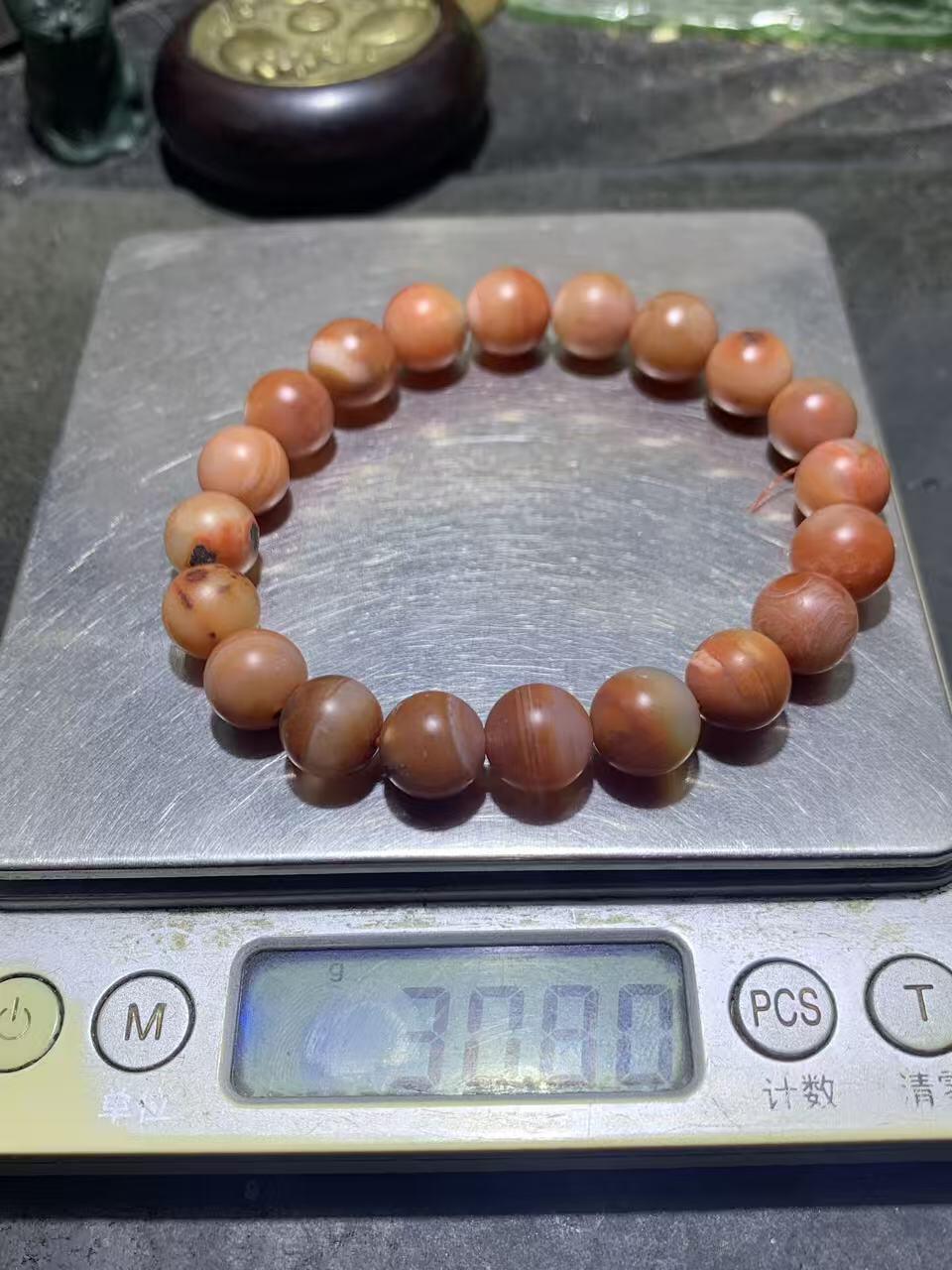 精美亚光原皮川料南红玛瑙单圈手串一条