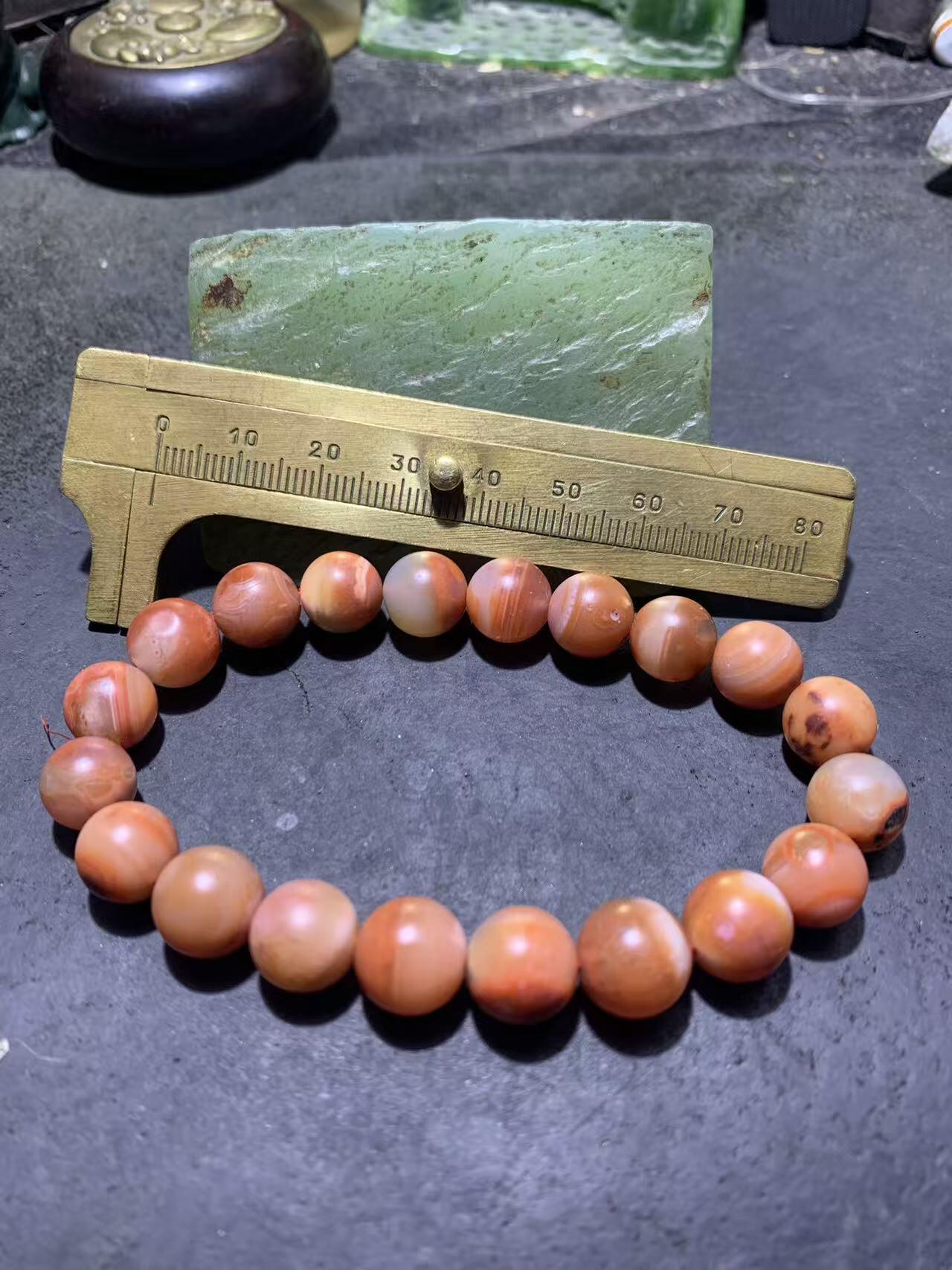 精美亚光原皮川料南红玛瑙单圈手串一条