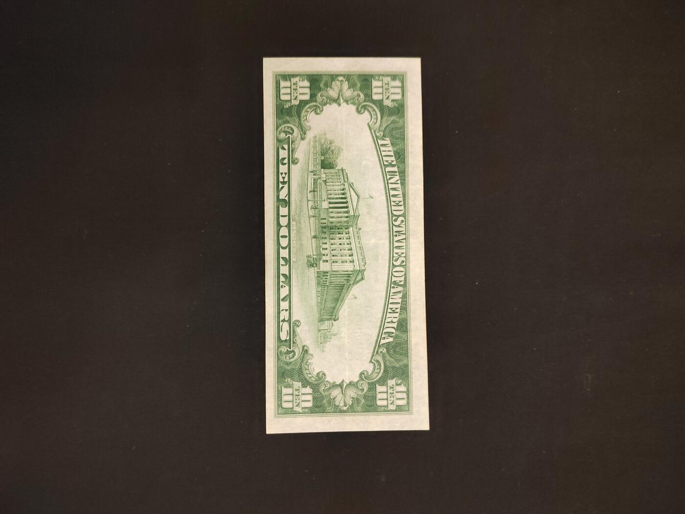 1929年10美元，棕库印