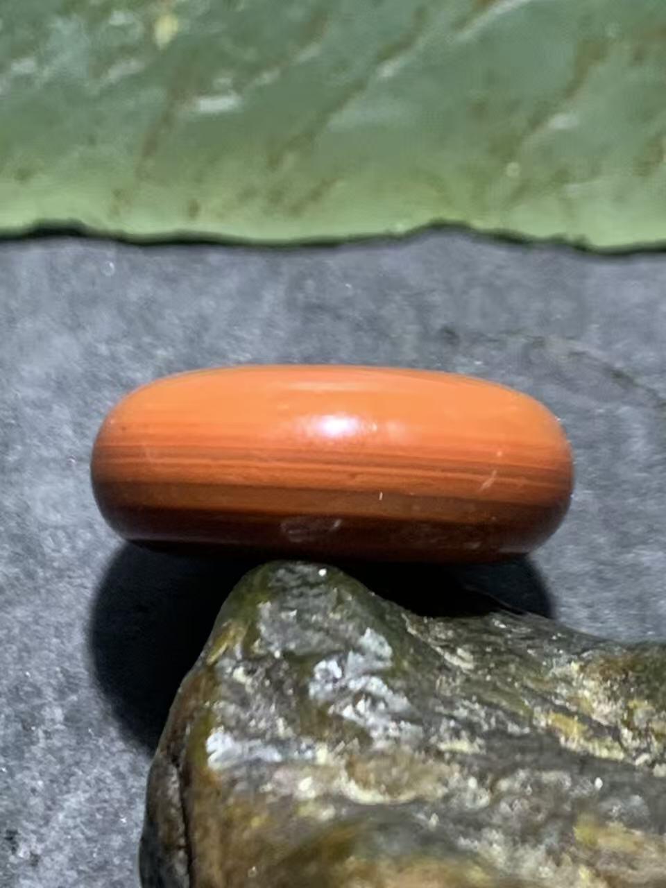 精美南红玛瑙柿子红面包圈小平安扣一个，