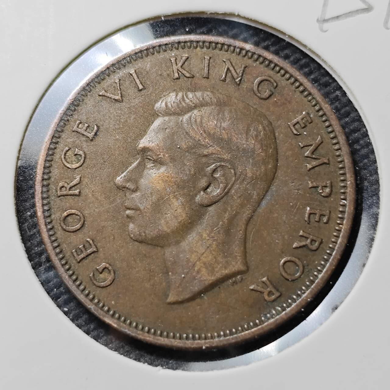 KK钱币收藏小铺  第395期  2月预留时间 周末发货 1941新西兰1/2便士 