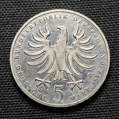 KK钱币收藏小铺  第399期  百期特拍（四拍之三）2月预留时间 周末发货 -  1986德国5马克纪念币 好品