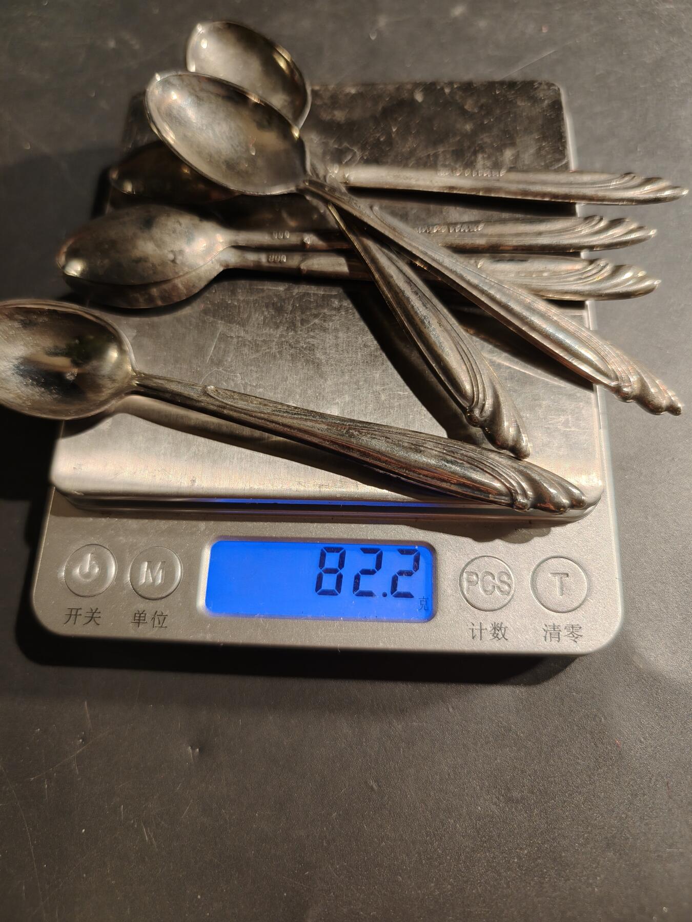 老王徽章第181期 意大利银勺一套6枚    800银    82.2g