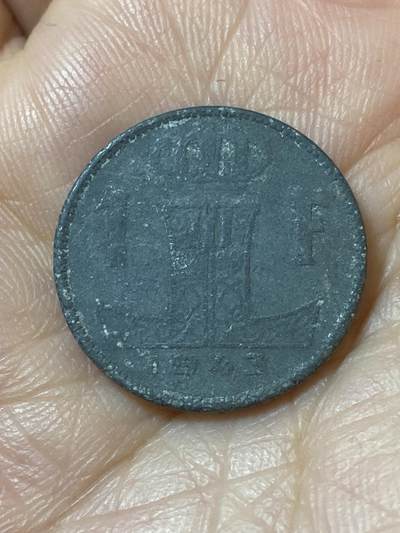 2026年第二十一场(总第一百九十场）外国好品散币场(免佣金) - 比利时🇧🇪1943年1法郎(二战德国占领时期，左法语右荷语版)