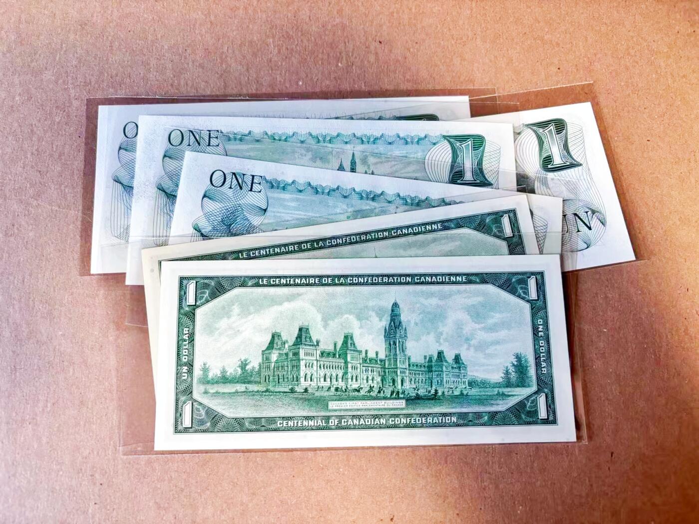 【Blue Auction】世界纸币精拍第785期——18级TOP拍卖/信誉/品质/专业/高效💫 【一组6张不同冠号及版本 含无47】加拿大 1954-1973年1元 全新UNC