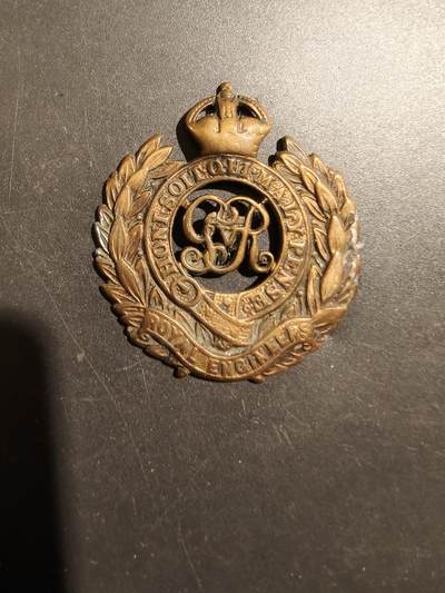 老王徽章第181期 - 英国皇家工兵团帽徽    一战时期